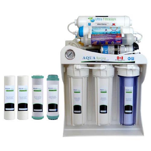 دستگاه تصفیه آب خانگی آکوا اسپرینگ مدل UF-SF4000 به همراه فیلتر بسته 4 عددی