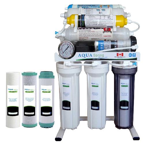 دستگاه تصفیه آب خانگی آکوآ اسپرینگ مدل RO - NF2600 به همراه فیلتر مجموعه سه عددی 
